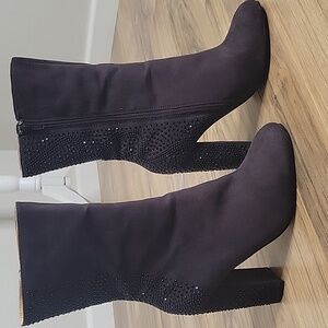 American Glamour Badgley Mischka ADA Purple Heeled Boots